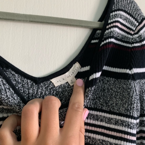 L.A. Hearts Cropped Striped Sweater - Picture 2 of 2